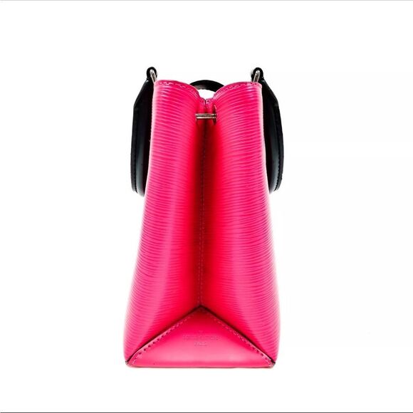 Auth Louis Vuitton Pink Black Epi LV Kleber PM Structured 2way Satchel Purse - Picture 6 of 16